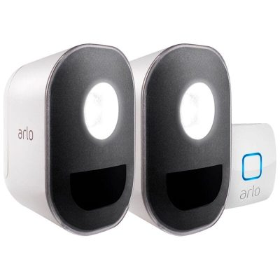 Arlo Indoor/Outdoor Smart Home Wireless Rechargeable Weather Resistant Motion Sensor and Security Lights (2-pack)