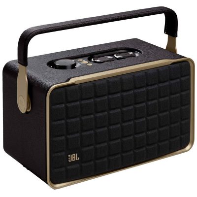 JBL Authentics 300 Portable Smart Home Speaker with Wi-Fi, Bluetooth & Voice Assistants with Retro Design - Black