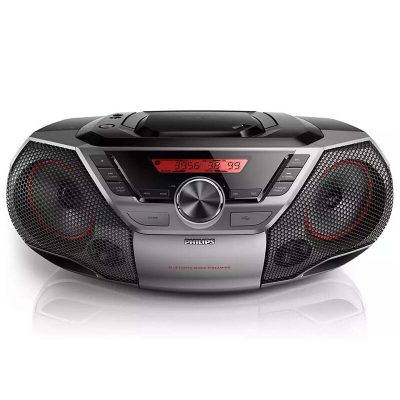 Philips Single CD Soundmachine Bluetooth NFC USB Ready Boombox with Remote - Silver