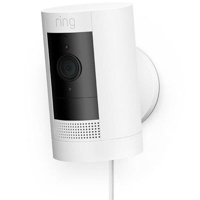 Ring - Stick Up Indoor/Outdoor Wired 1080p Security Camera - White