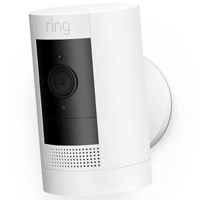 Ring - Stick Up Indoor/Outdoor Wire Free 1080p Security Camera - White