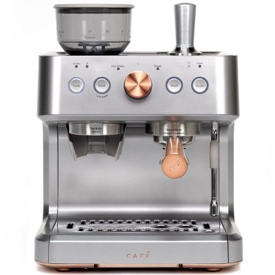 Cafe Bellissimo Semi-Automatic Espresso Machine + Frother - Silver Steel