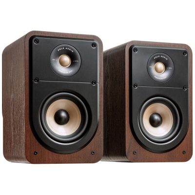 Polk Signature Elite ES15 High-Quality Compact Bookshelf Speakers (Pair) - Brown
