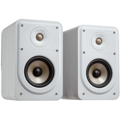 Polk Signature Elite ES15 High-Quality Compact Bookshelf Speakers (Pair) - White