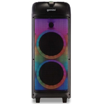 Gemini 360 Portable Bluetooth Speaker with LED Party Lighting - Black