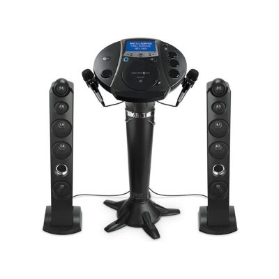 Singing Machine Pedestal Karaoke Machine with 7" LCD Monitor & 2 Microphones - Black