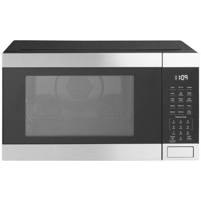 GE 21 in. 1.0 cu. ft. Countertop Microwave with Air Fry, Broil and Crisper Pan - Stainless Steel
