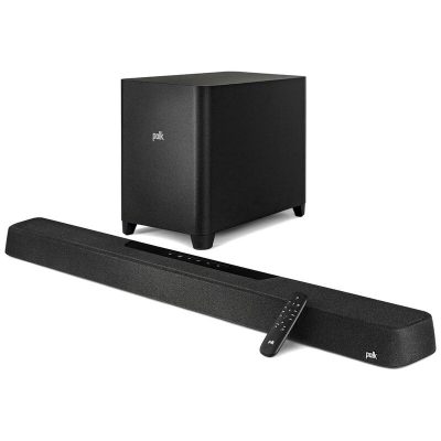 Polk MagniFi Max AX Flagship Dolby Atmos & Dts:X Sound Bar with Wireless Subwoofer - Black