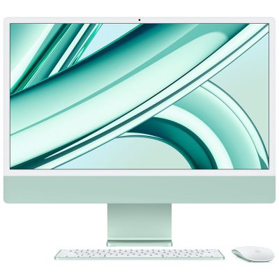 Apple iMac 24" (Late 2023) with Apple M3, 4.5K Retina Display, 8GB RAM, 256GB SSD, 8-core CPU, 10-core GPU, Green
