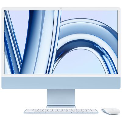 Apple iMac 24" (Late 2023) with Apple M3, 4.5K Retina Display, 8GB RAM, 512GB SSD, 8-core CPU, 10-core GPU, Blue