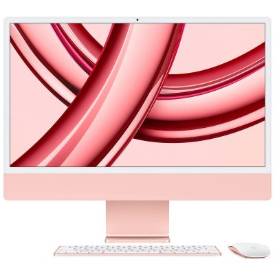 Apple iMac 24" (Late 2023) with Apple M3, 4.5K Retina Display, 8GB RAM, 256GB SSD, 8-core CPU, 10-core GPU, Pink