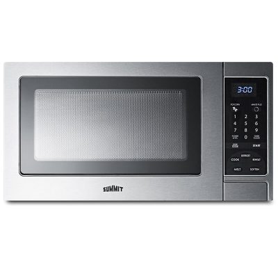 Summit 19 in. 0.9 cu.ft Countertop Microwave with 11 Power Levels - Stainless Steel