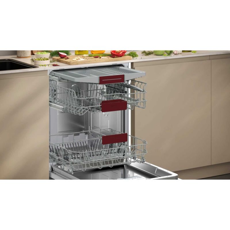 NEFF N50 S155HVX00G – Fully Integrated Dishwasher | Flex 1 Baskets, InfoLight, Chef 70°C, ExtraDry, 14 Place Settings – Stainless Steel Interior - Image 6