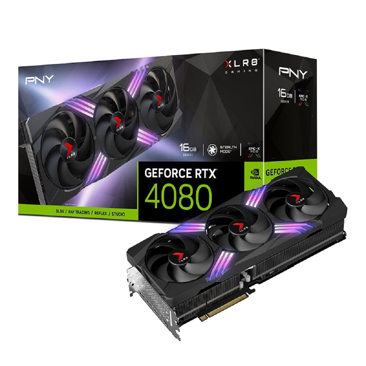 PNY GeForce RTX™4080 16GB XLR8 Gaming VERTO EPIC-X RGB™ Triple Fan Graphics Card DLSS 3